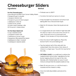 Cheeseburger Slider Recipe Card for the Perfect Bloody Mary Bar