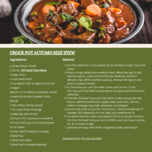 Fall comfort food Crockpot Autumn Beef Stew recipe